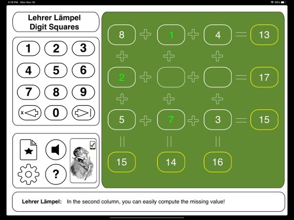 Lehrer Lämpel: Digit Squares Image