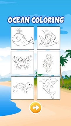 Mermaid in ocean coloring book for kids games Image