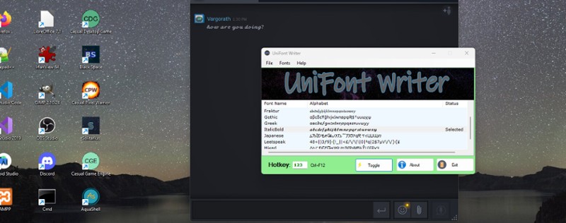 UniFont Writer screenshot