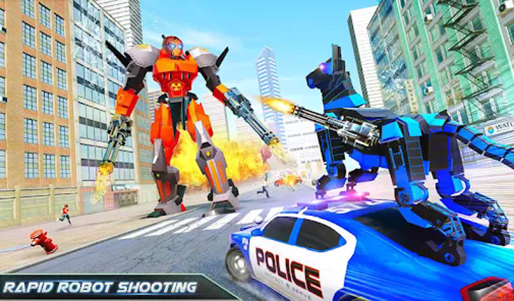US Police Dog Robot Car Game Image