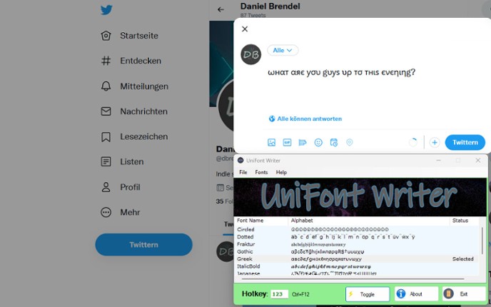 UniFont Writer screenshot