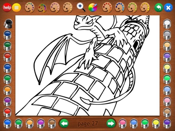 Dragon Attack Coloring Book Image