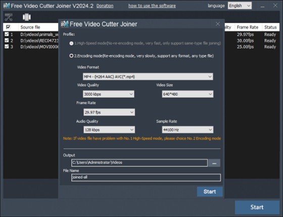 Free Video Cutter Joiner screenshot