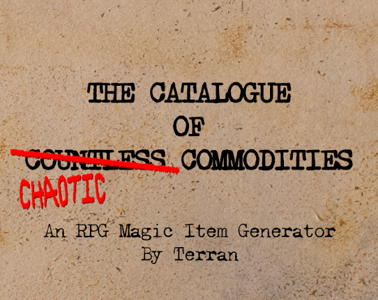 The Catalogue of  Chaotic Commodities Image