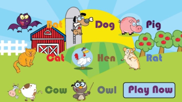 Three letters animal word game for kid screenshot