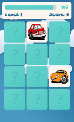Cars memory game for kids screenshot