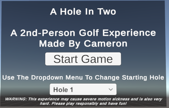 A Hole In Two VR - A 2nd Person Golf Experience Image