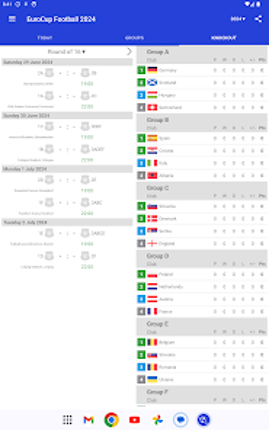 Results for Euro Football 2024 screenshot
