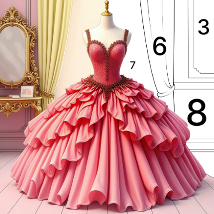 Princess Dress Coloring Book Image