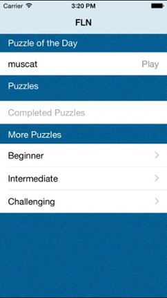 Crossword Fill-In Puzzle - Daily FLN Image