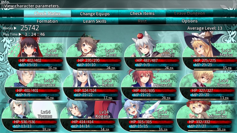 LABYRINTH OF TOUHOU - GENSOKYO AND THE HEAVEN-PIERCING TREE screenshot