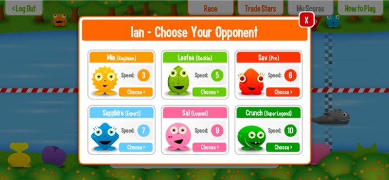 Squeebles Maths Race screenshot