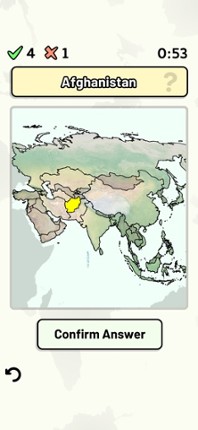 Countries of Asia Quiz screenshot