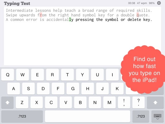 TapTyping - typing trainer screenshot