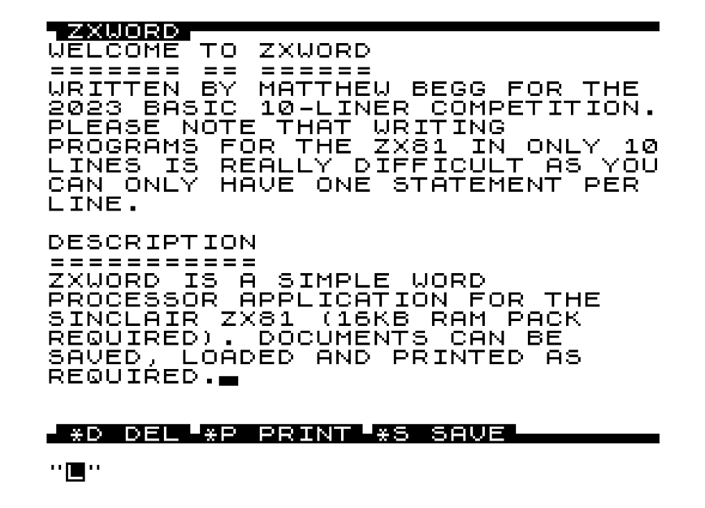 Games like ZXWORD (ZX 81) by Matthew Begg