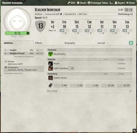 NPC Generator for 5e - Foundry VTT Module screenshot