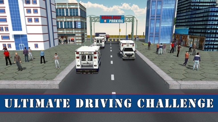 Ambulance Hospital Parking – Drive &amp; park vehicle in this extreme driver simulator game screenshot