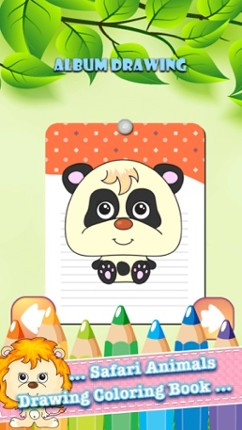 Safari Animals Drawing Coloring Book - Cute Caricature Art Ideas pages for kids Image