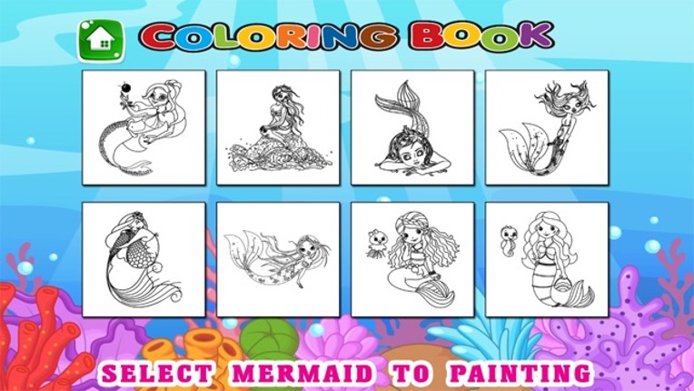 Cute Mermaid Coloring Book Pages Free - Kids Games Image