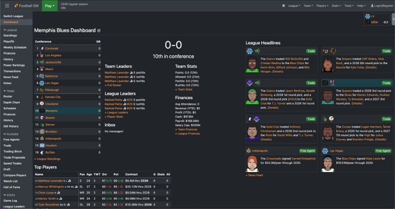 Football GM screenshot