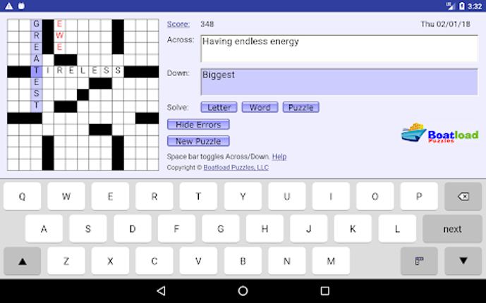 Daily Crosswords screenshot