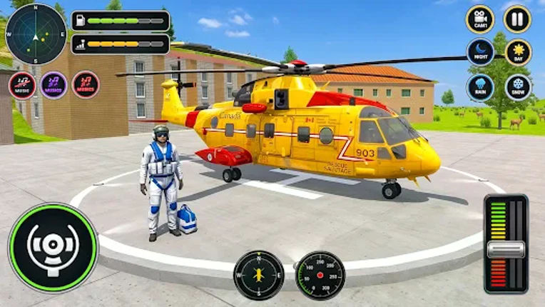 US Helicopter City Flight 3D Image