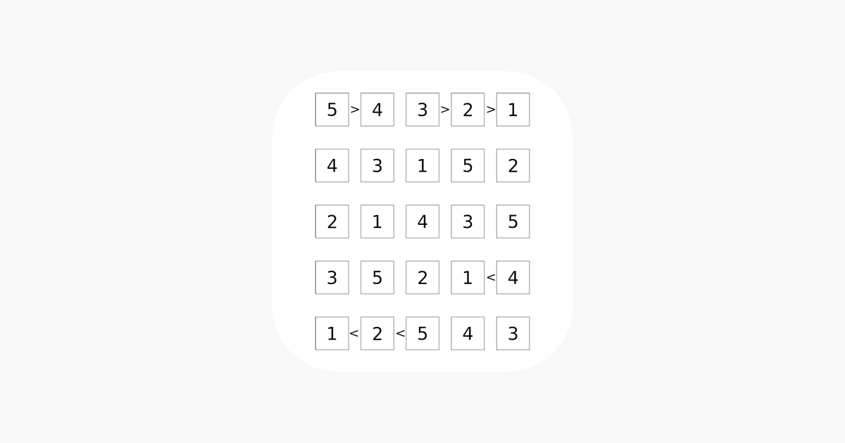 Games like Futoshiki (Sudoku like Japanese Puzzle Game)