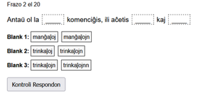 Akuzativa Ekzercilo (Esperanto Accusative Practice) Image