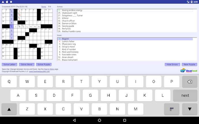 Daily Crosswords screenshot