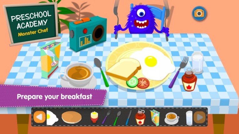 Monster Chef - Baking and cooking with cute monsters - Preschool Academy educational game for children screenshot