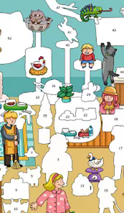 Sticker Puzzle: Colorful Book Image