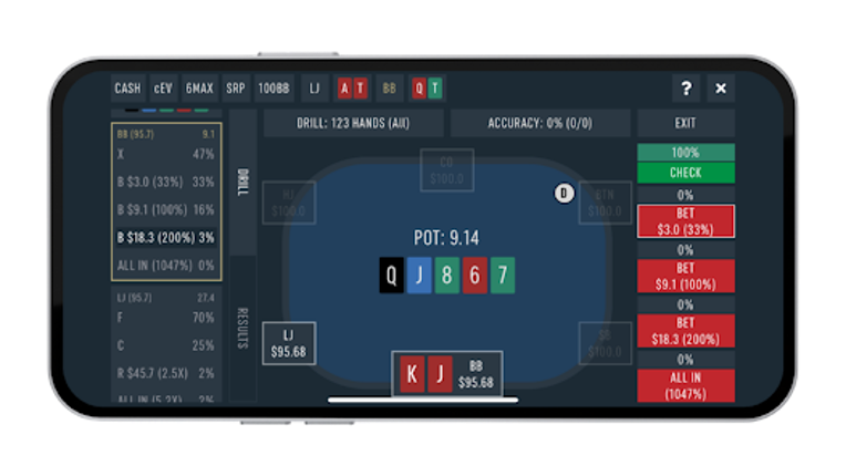 DTO CASH - GTO Poker Trainer screenshot