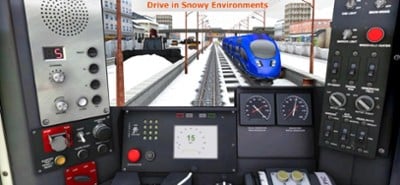 Modern Bullet Train Driving Image