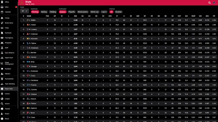 Baseball Legacy Manager 25 screenshot