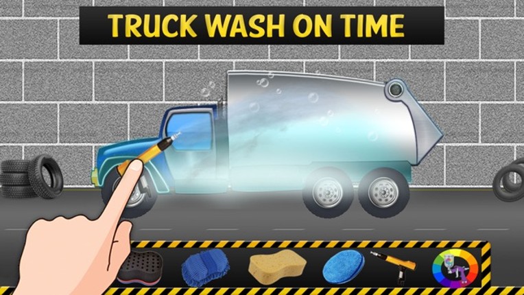 Garbage Truck Wash Salon : Cleanup Messy Trucks After Waste Collection Image