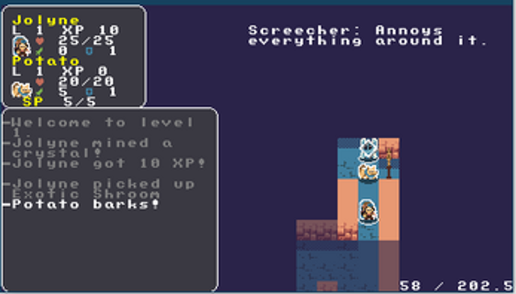A Delver and Her Dog - A 7DRL Image