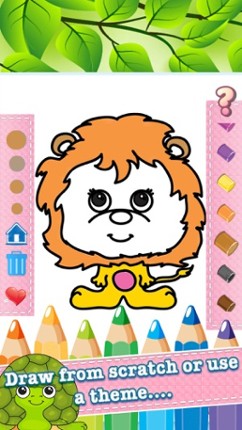 Safari Animals Drawing Coloring Book - Cute Caricature Art Ideas pages for kids screenshot