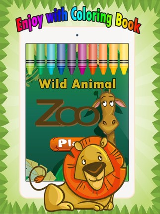 Wild animals Coloring Book: These cute zoo animal coloring pages provide learning skill games free for children and toddler any age screenshot