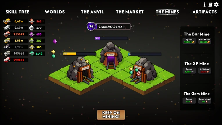 Keep on Mining! - Worlds screenshot