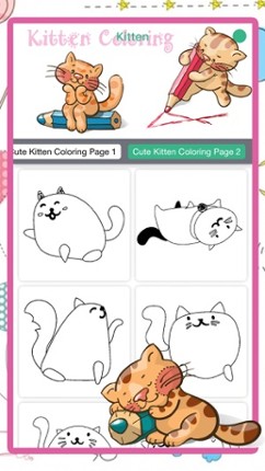 Printable Cute Little Kitten Coloring Book screenshot