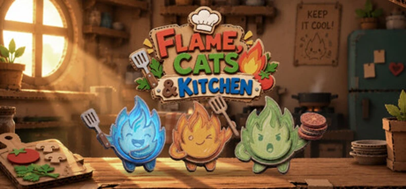Flame, Cats & Kitchen Image