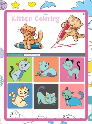 Printable Cute Little Kitten Coloring Book screenshot