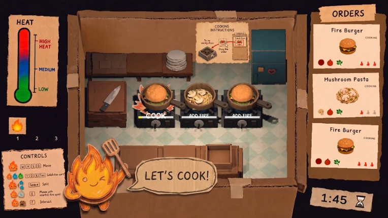 Flame, Cats & Kitchen Image