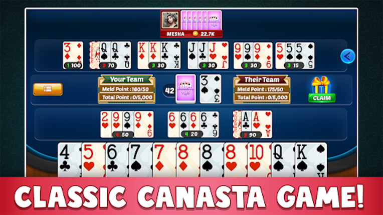 Canasta Plus Offline Card Game screenshot