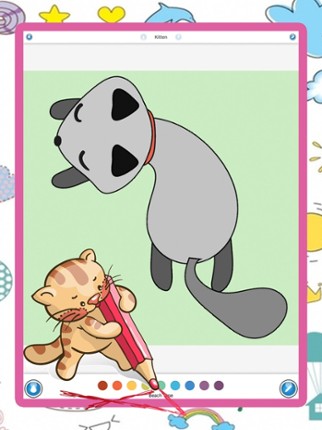 Printable Cute Little Kitten Coloring Book screenshot