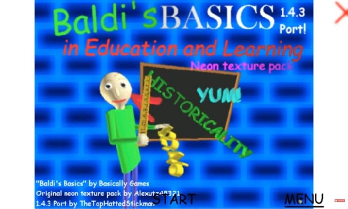 Baldi basics neon pack tuxture Game Cover