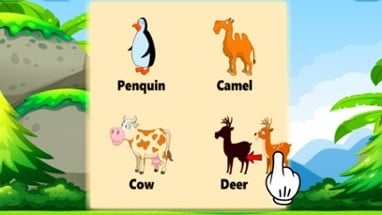 Vocabulary Animal Puzzle Matching Shadow for Kids Image