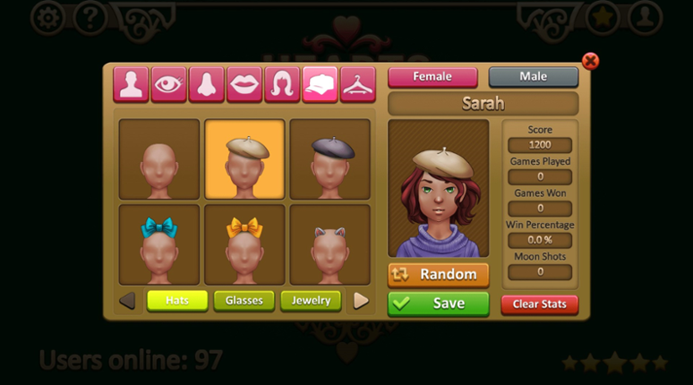 Hearts Online screenshot