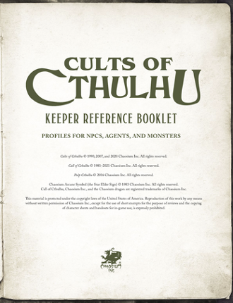 Cults of Cthulhu Free Handouts Pack (Call of Cthulhu) Image
