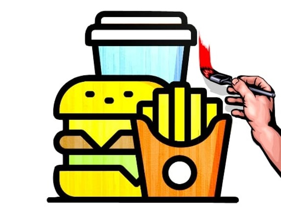 Fast Food Coloring Book Image
